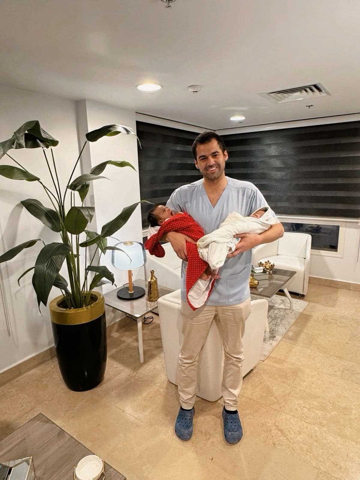 Twins after IVF treatment.